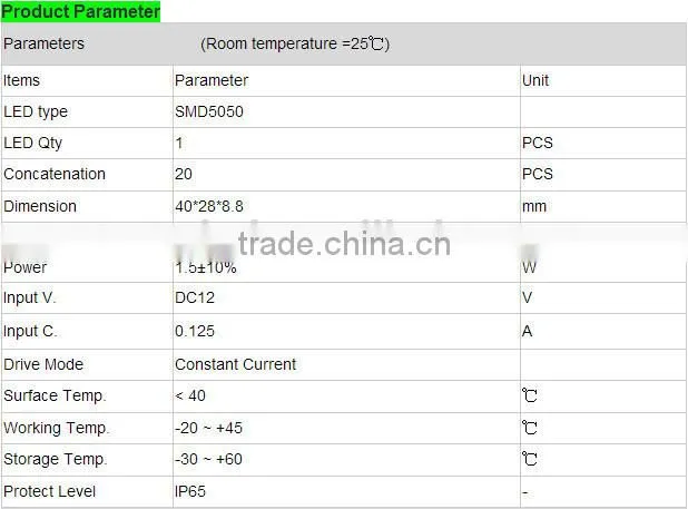 Led modules 1.5W with lens injection led module for signs led module 5050 led advertising module 5 years warranty