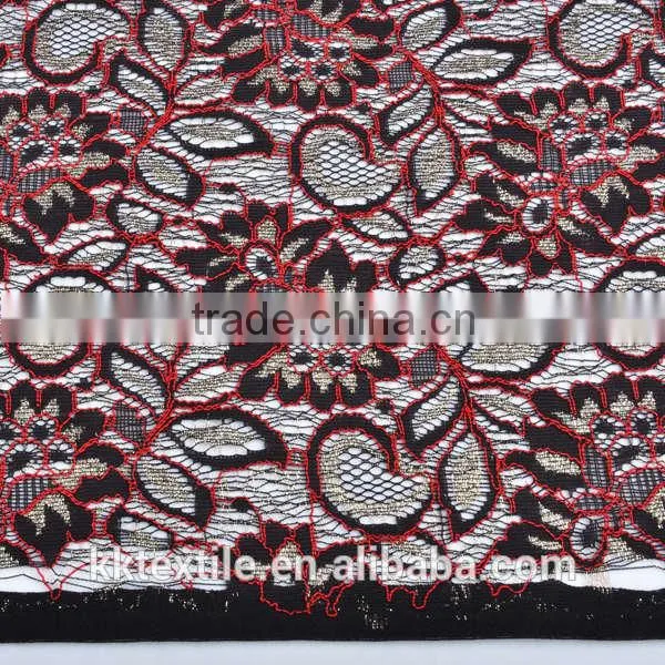 New arrival 50% Nylon 40% cotton 10%Metallic guipure lace dress fabric