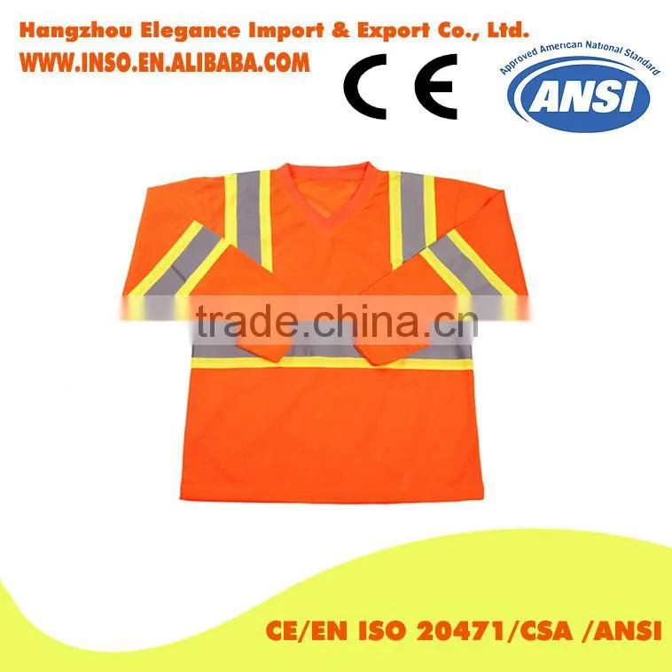 high quality reflective long sleeve safety shirt 2016 safety shirt polo shirt reflective tape t-shirt