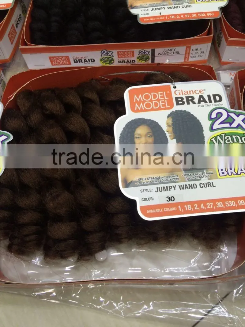 2X Bounce Twist crochet wand curl braid hair extensions afro kinky synthetic braiding hair jumbo crochet twist box braids hair