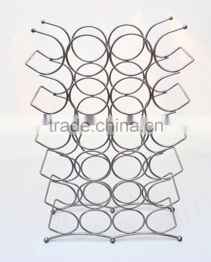 customized shining fashionable metal wine shelf rack