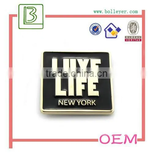 metal logo handbag badges for purses