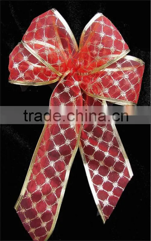 Christmas Organza Wired Ribbon for gift decoration