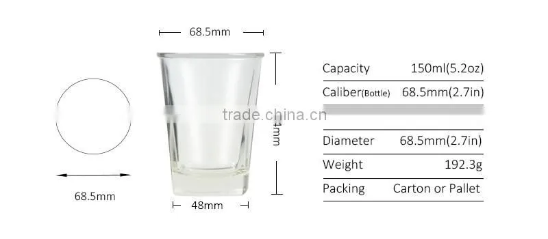 Square wine shot glass tea cup