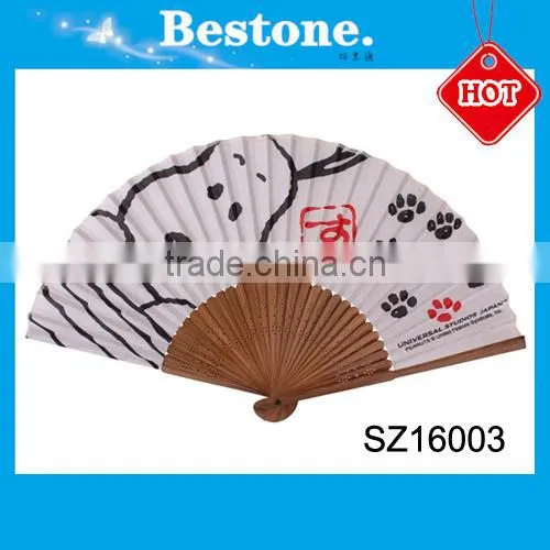 Hot sale popular souvenir wooden fold hand fan