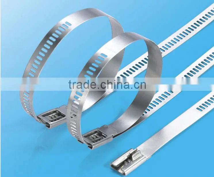 Supply 7.6*450 Stainless Steel Cable Tie /ladder type stainless steel ties/universal clamping band