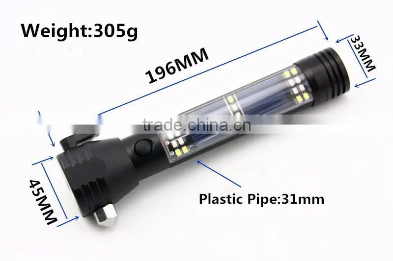 Gift Box-2016 NewTen functions in One Flashlight,Solar LED Torch With Hammer Campus USB Android Output Car Essential Emmergency