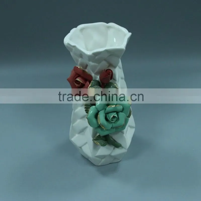 Handmade ceramic glazed craft vase decoration