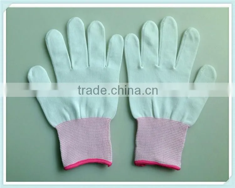 High-tech electronics industry used 13 gauge knitted white Nylon Gloves 4131