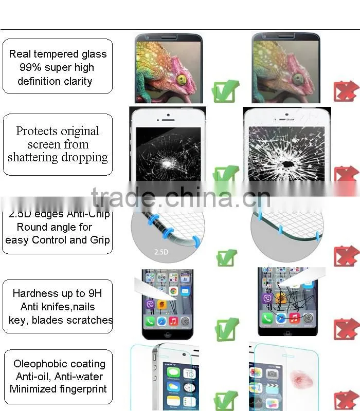 Wholesale 2.5D 9H Tempered Glass Screen Protector, Tempered Glass Film Guard for Iphone 7