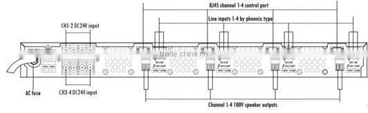 ITC T-4120D Series 120W 240W 350W 500W 1U Digital Power Amplifier 4 Channel