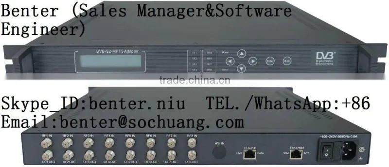 dvb-s2 to ip mpts headend(DisEqc/22KHz,8*DVB-S2 in,IP/UDP(8 MPTS multicast) Gigabit out)