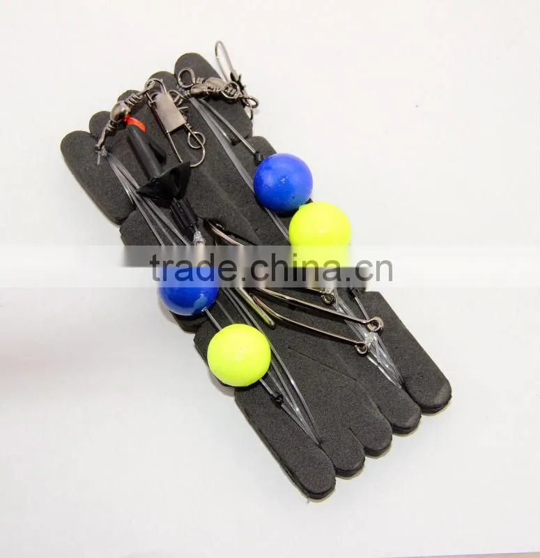 surfcasting rig pulley float rig two trace blue & yellow floats
