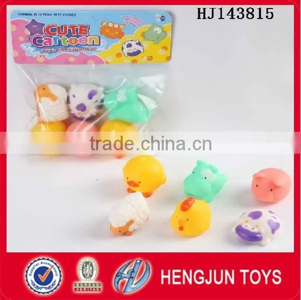 promotion vinyl plastic 6 pcs animal water spray toys