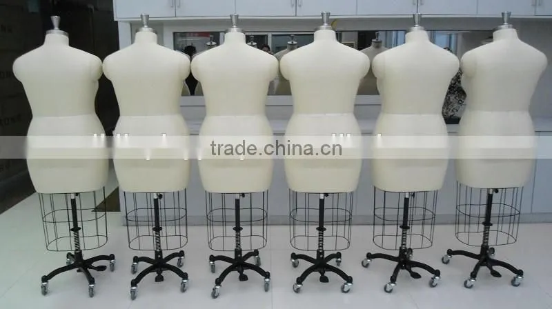 European and American female mannequin wedding dressform with collapsible shoulder hip and belly