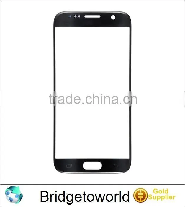 Spare part front outer touch screen glass lens replacement in black or white for Samsung galaxy s7