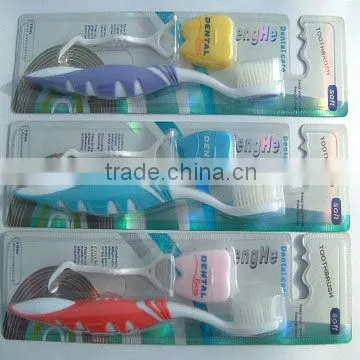 soft nylon66 Toothbrush set with dental floss dental care set