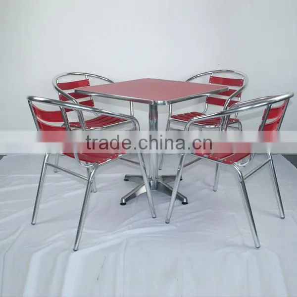Chinese furniture aluminum colorful dining restaurant set YC001A YT31A