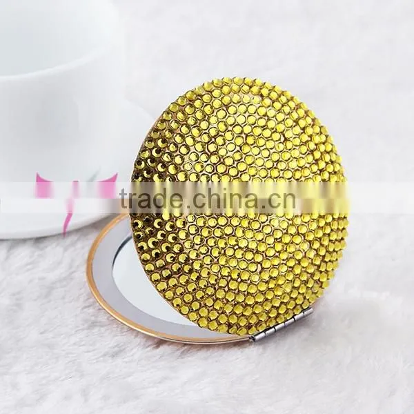 Easam high quality rhinestone small makeup mirror,cosmetic mirror for lady
