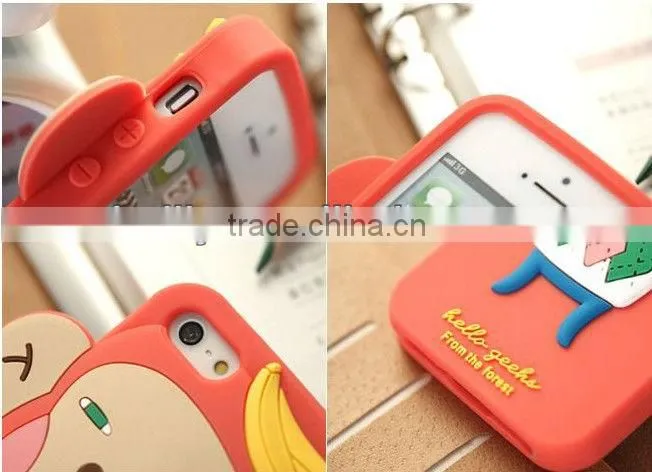 Cute 3D Cartoon elephant Silicone Cell Phone Protection Cases Cover For I Phone 4 5