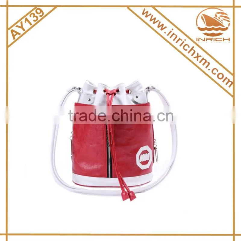 Korean Fashion Candy Color Drawstring Backpack Bucket Bag
