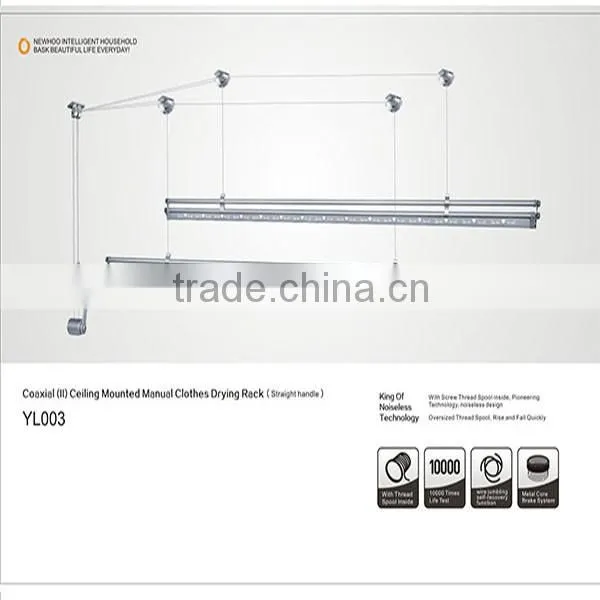 Aluminum Manual Laundry Rack Hanger Ceiling Mounted Hangers