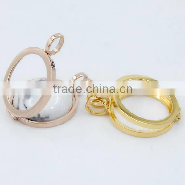 Round pendant holder/locket with necklace Jewelry Wholesale