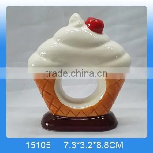 High quality ceramic paper napkin ring with rabbit design