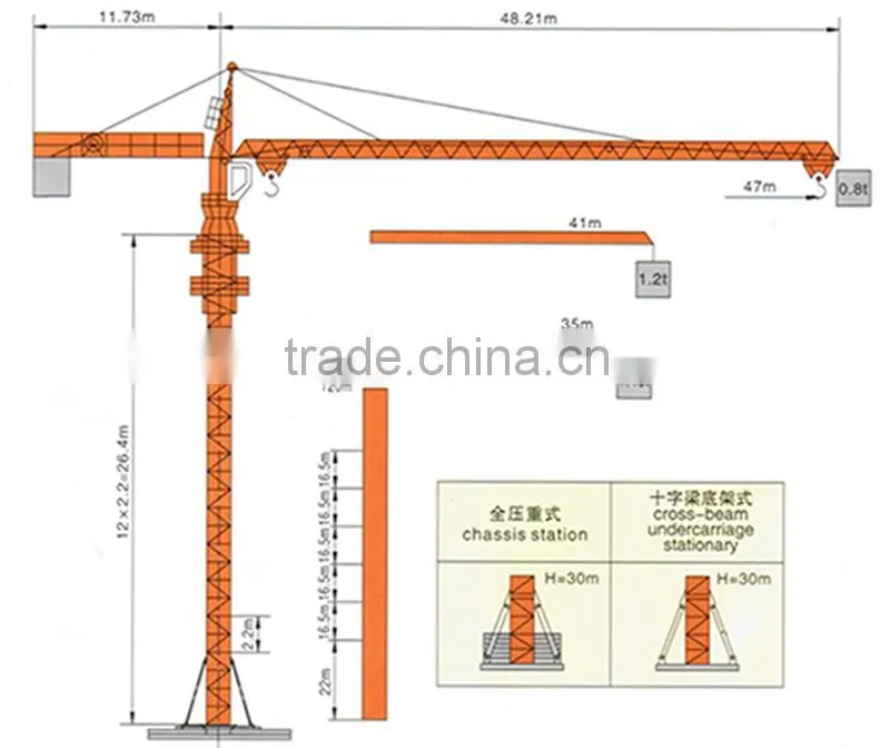 construction machinery 4t tower crane
