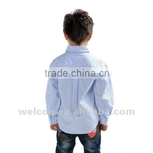 long sleeve new fashion design brand children shirt 100% cotton children clothing for boy