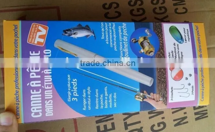 Black Portable Pocket Fish Pen Aluminum Alloy Fishing Rod