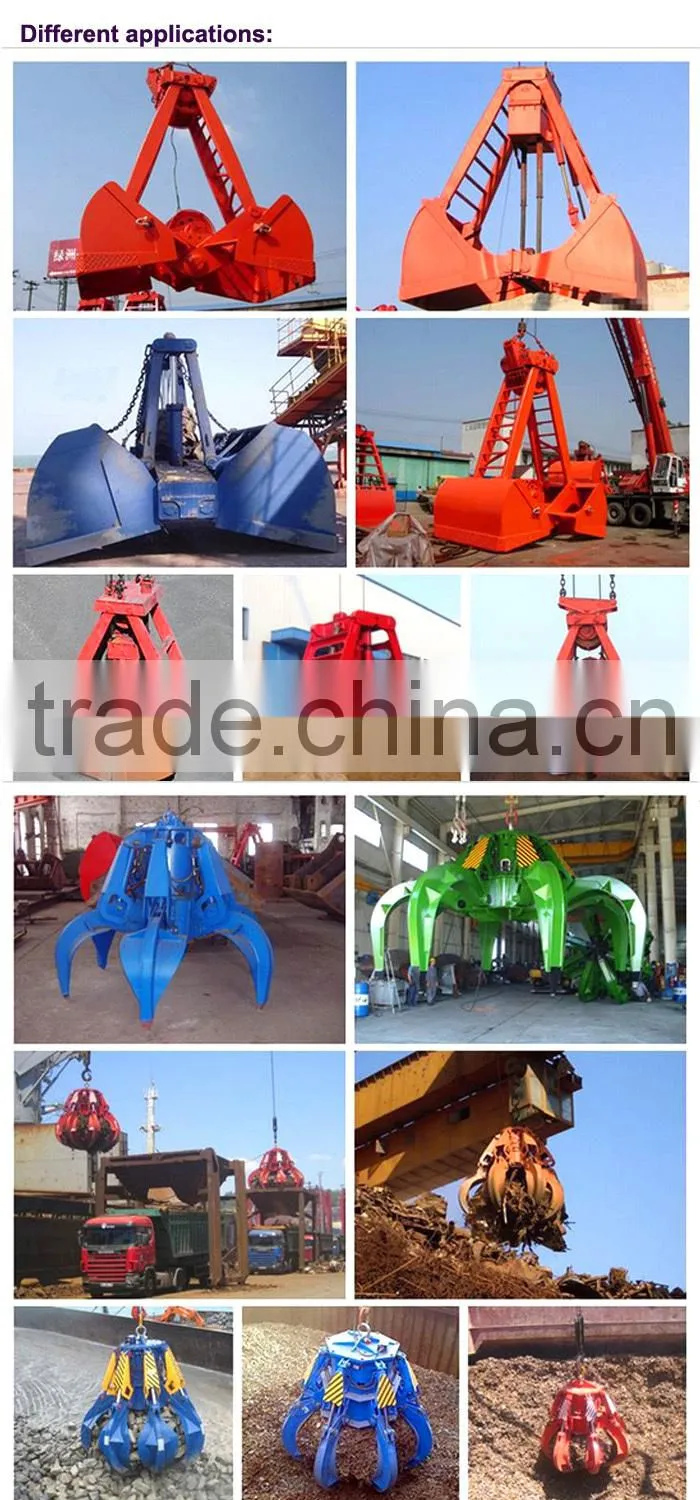 Hot sale grab bucket crane , four wire rope grab