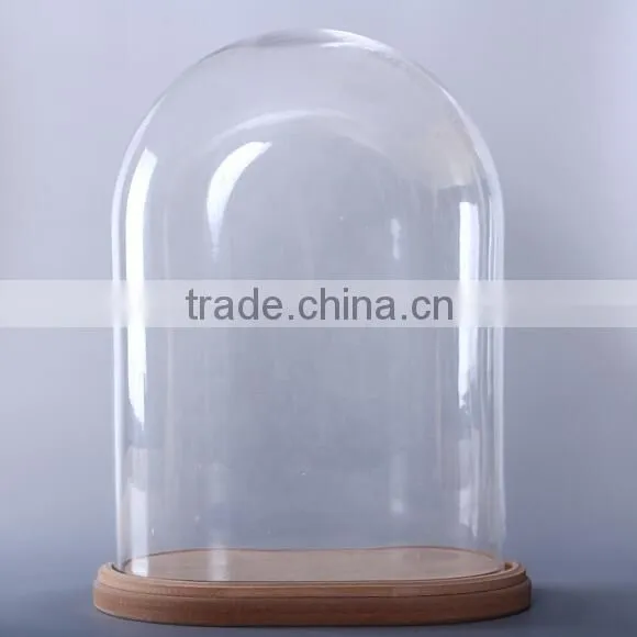glass doll dome cloche with MDF base