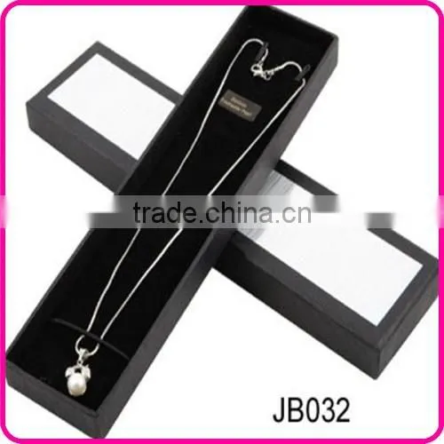 luxury elegant black plastic jewelry box with silver logo and velvet insert