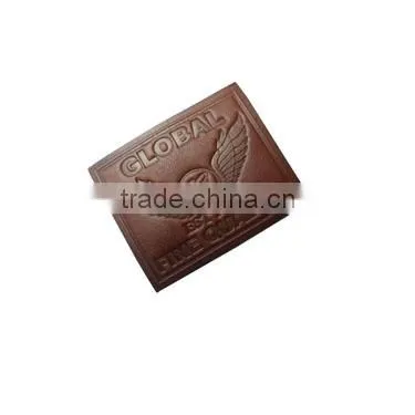 Unique design clothing label, brand label, custom embossed leather label