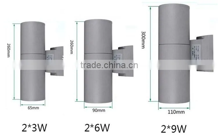 RoSH CE P65 aluminium outdoor wall mounted led light 18W