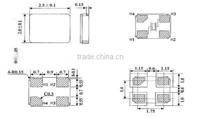high quality SMD 3225 glass sealing crystal resonator 37MHz 4 pads passive crystal unit frequency components