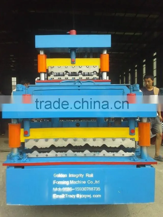Roofing tile cold roll forming machine with PLC control system