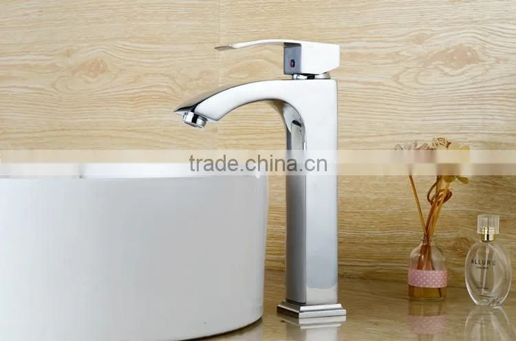 QL-1432 Artistic Brass Faucets Bathroom Chrome Polished Washing Mixer Brass Tap Watermark Faucet Bathroom Basin Faucet