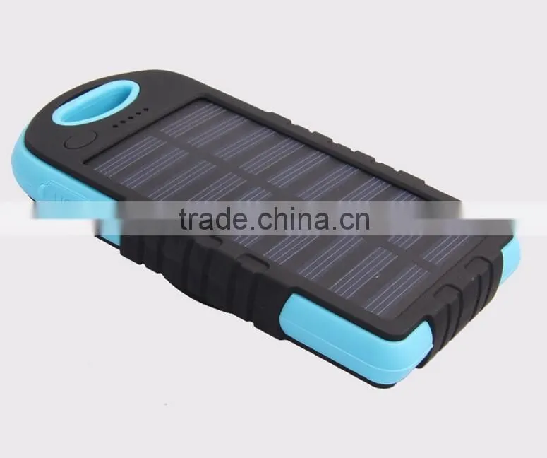 Manufacturer china,8000mAh solar power bank charger solar cell phone charger with led light