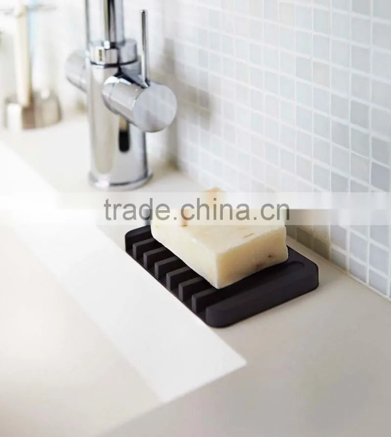 Unbreakable colorful bathroom washable Silicone Soap holder drying tray soap saver