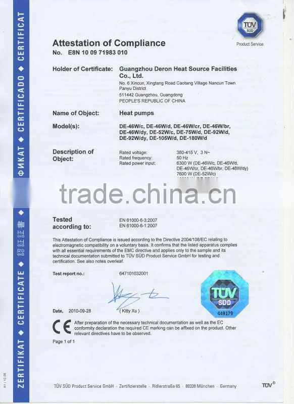 China Manufacturer Air to Water Air Source Swimming Pool Heat Pump Hot Water Heater