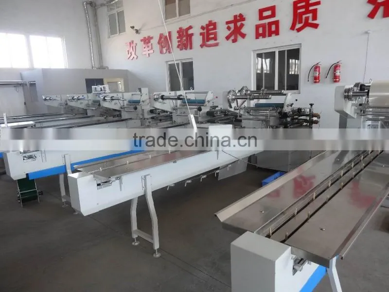 Automatic single row biscuit/ cookies on edge without tray flow packing machine