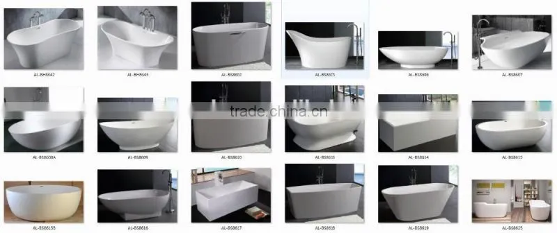 Italia classic design natural stone and resin stone round bathtub for bathroom furniture,freestanding solid surface bathtub