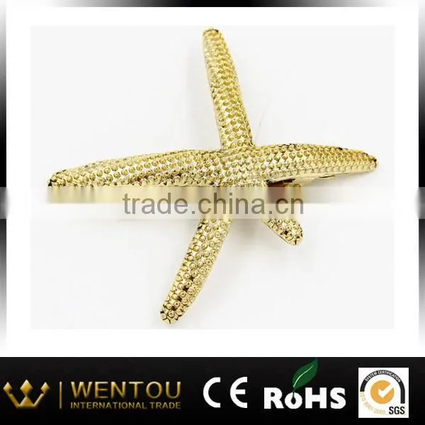 Gold Plated Starfish Hairpins Barrette for Girls