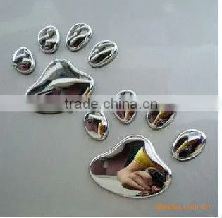 Chrome Bear foot emblem, ABS adhesive car emblem.