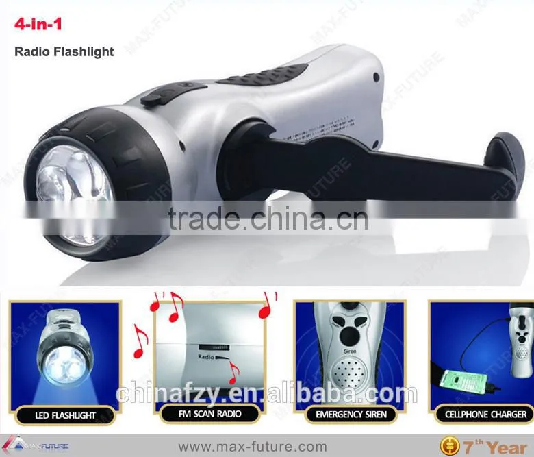 F-1718 4in1 Radio Flashlight,Emergency Cellphone Charger,FM Radio