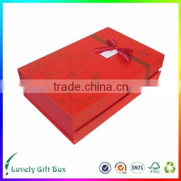 2016 wholesale custom fashion design foldable red wine box