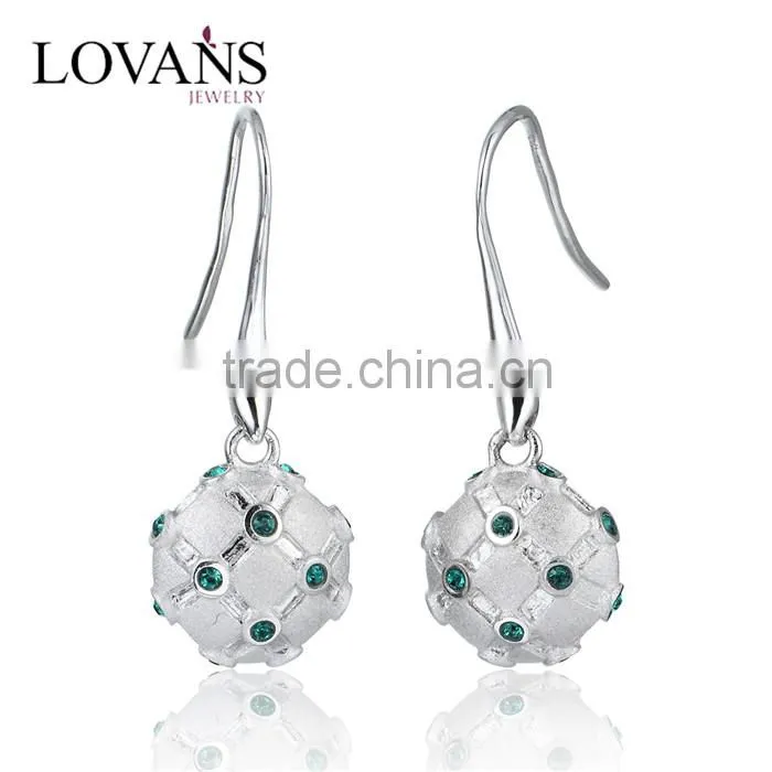 New Design Crystal Drop Dangle Silver Earring