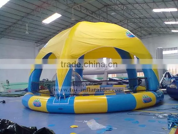 In stock professional yellow inflatable water pool with tent